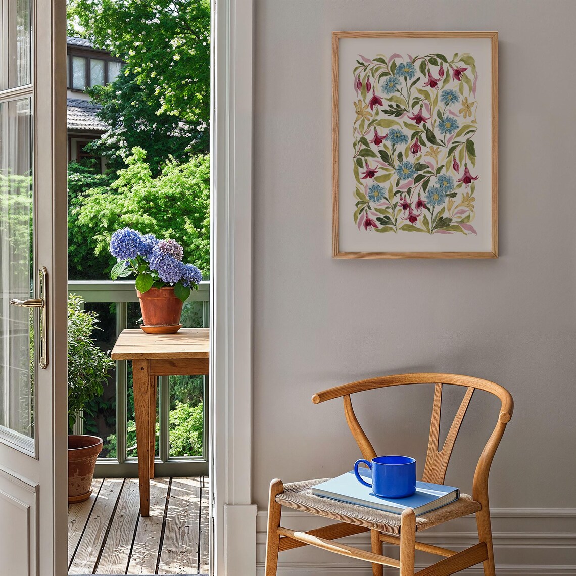 Trailing Fuchsia Flower, Cottage Bedroom Decor - Image 3