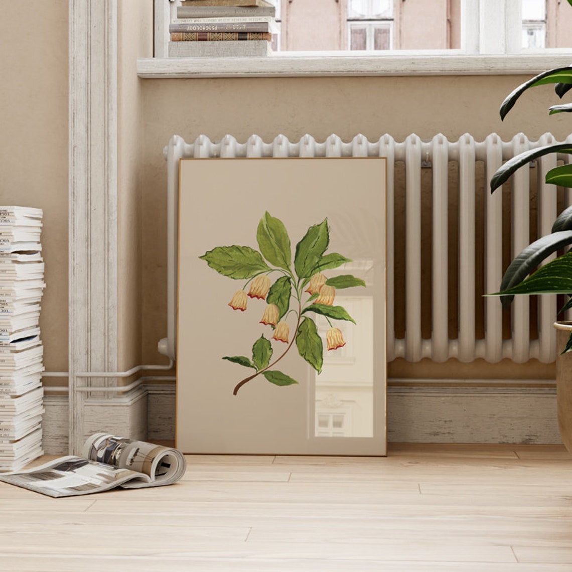 Bell Flower Neutral Botanical Wall Art Print - Image 2