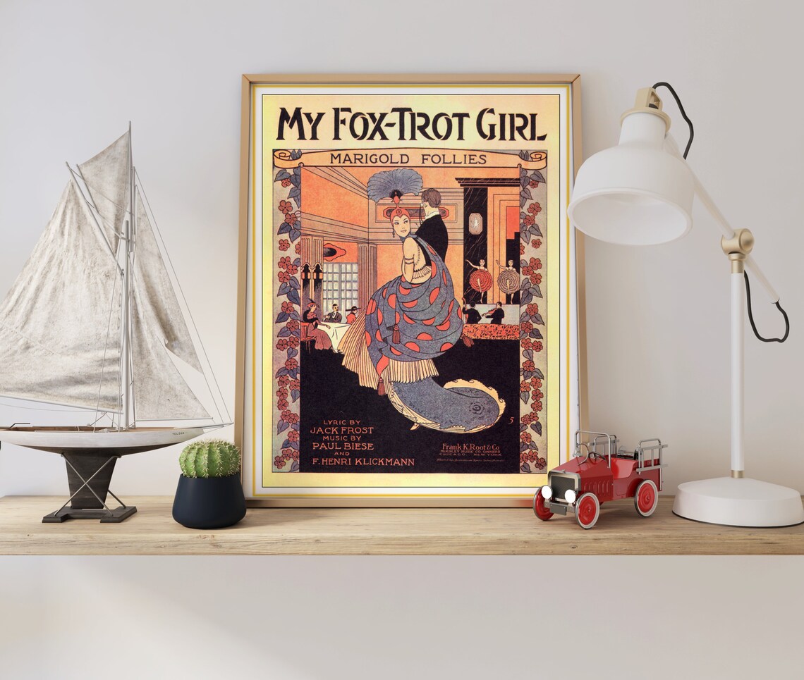 My Fox Trot Girl Marigold Follies Vintage Art Deco Sheet Music Poster - Image 2