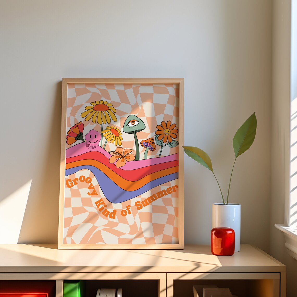 Retro Groovy Summer Poster, 70s Hippie Decor - Image 4