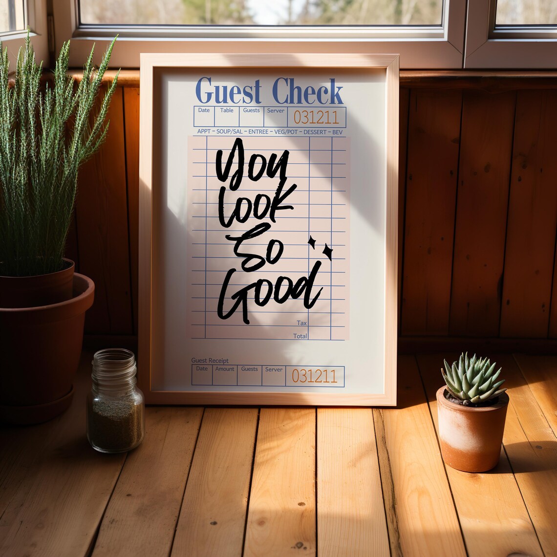 You Look So Good Guest Check Retro Art Print - Image 4