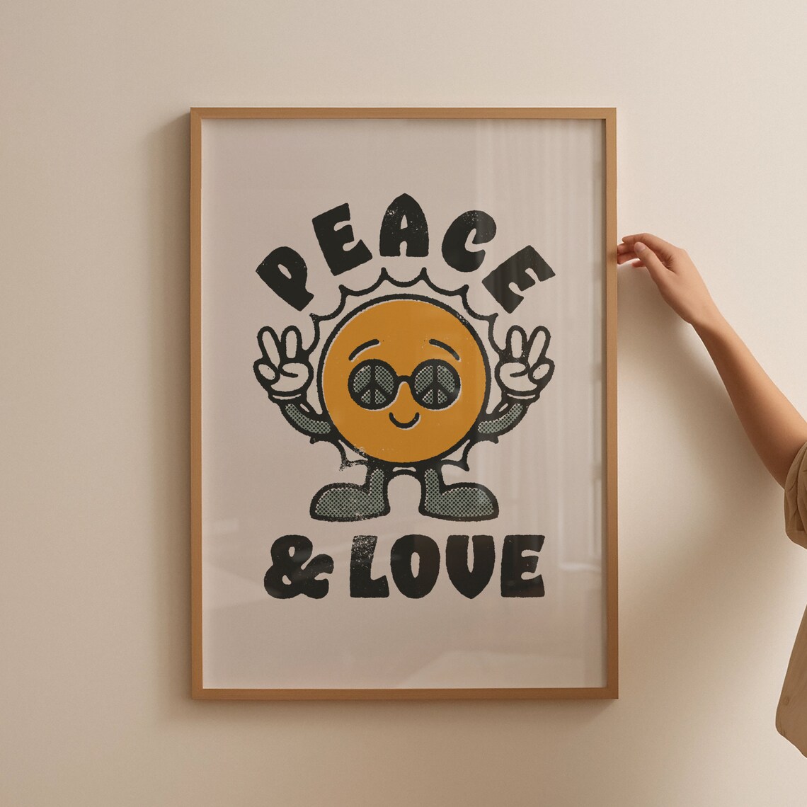 Peace And Love Retro Poster, Trendy Wall Decor - Image 4
