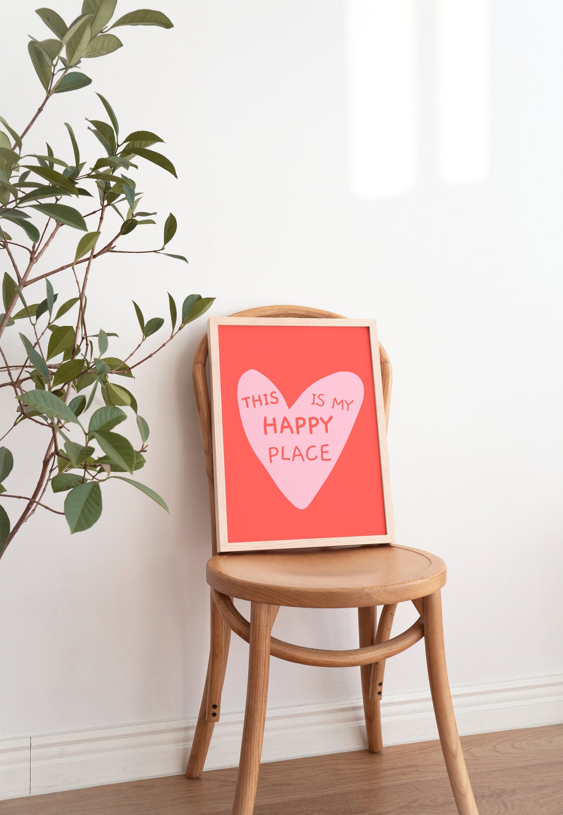 This Is My Happy Place Red Heart Minimal Typography Love Poster - Image 4