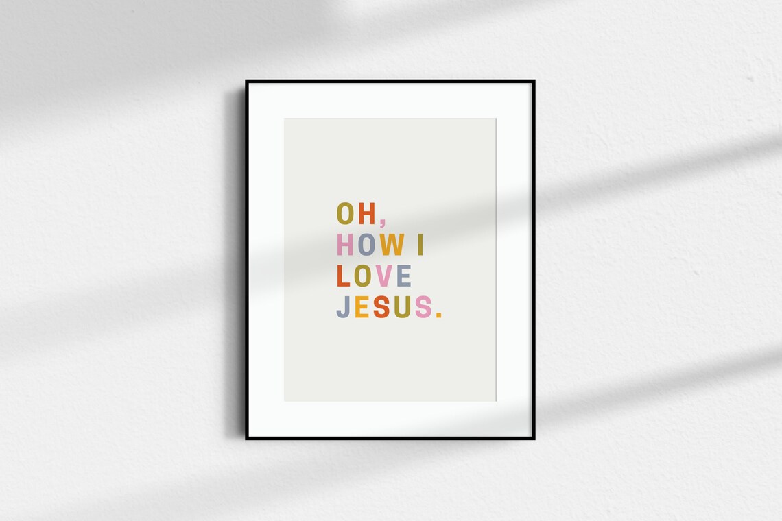 Oh How I Love Jesus Minimalist Christian Wall Art - Image 2