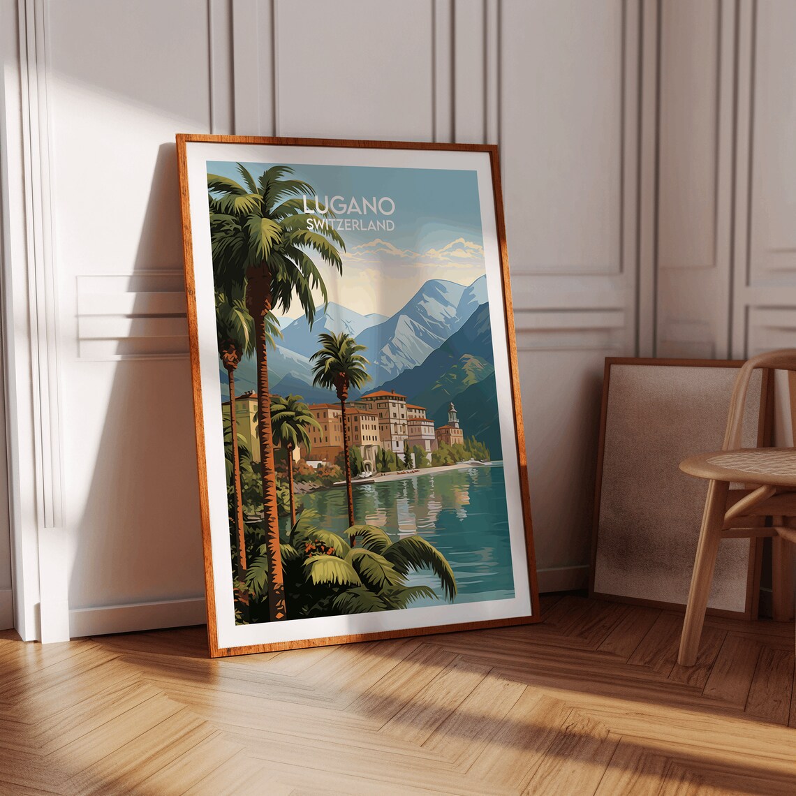 Lugano Travel Poster, Switzerland Place Print - Image 3