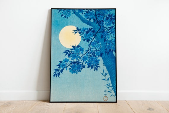 Japanese Blossoming Cherry Print Wall Art Poster A3 A4 A5 Ohara Koson Classic Home Decor Art Deco Giclee Woodblock Illustration