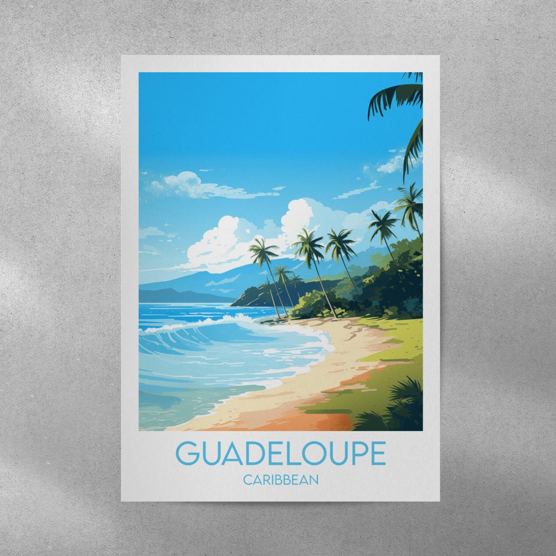 Guadeloupe Travel Print Caribbean Poster Custom Personalised Wedding Birthday Gift - Image 4