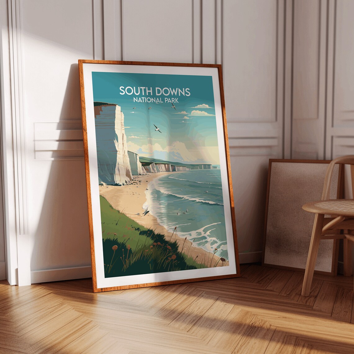 South Downs National Park England White Cliffs Coastal Travel Poster - Image 3