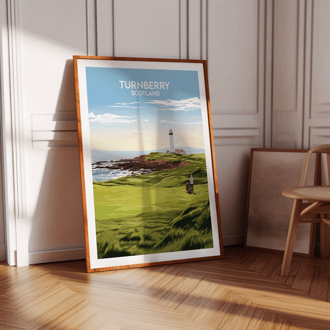 Turnberry Scotland Vintage Links Golf Lighthouse Travel Poster - Image 3