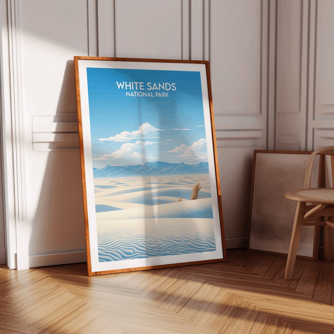 White Sands National Park Blue Sky Desert Dunes Scenic Wall Art - Image 3