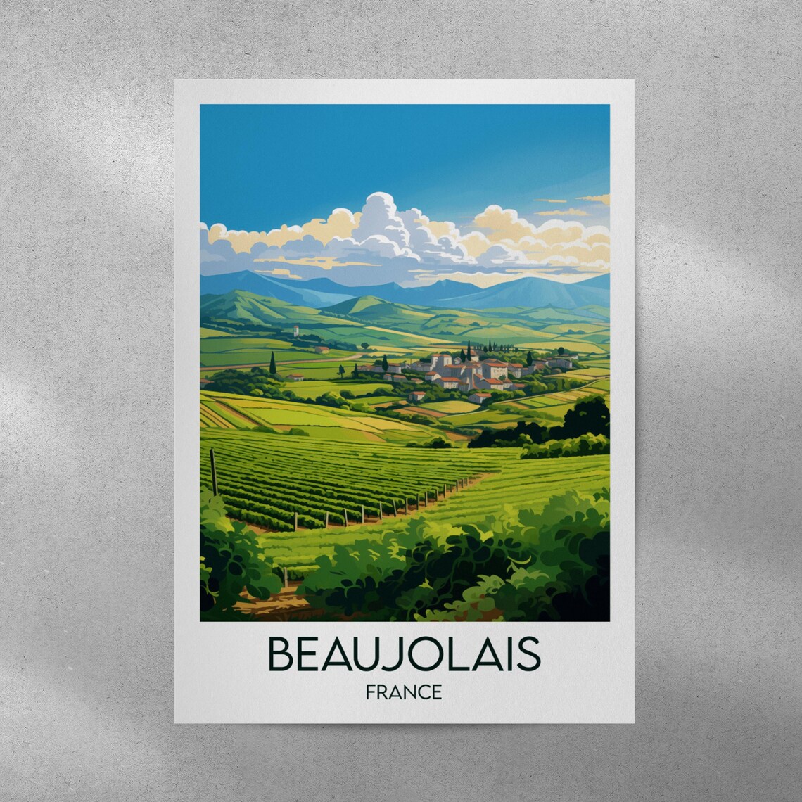 Beaujolais Vineyards France Travel Poster - Image 4