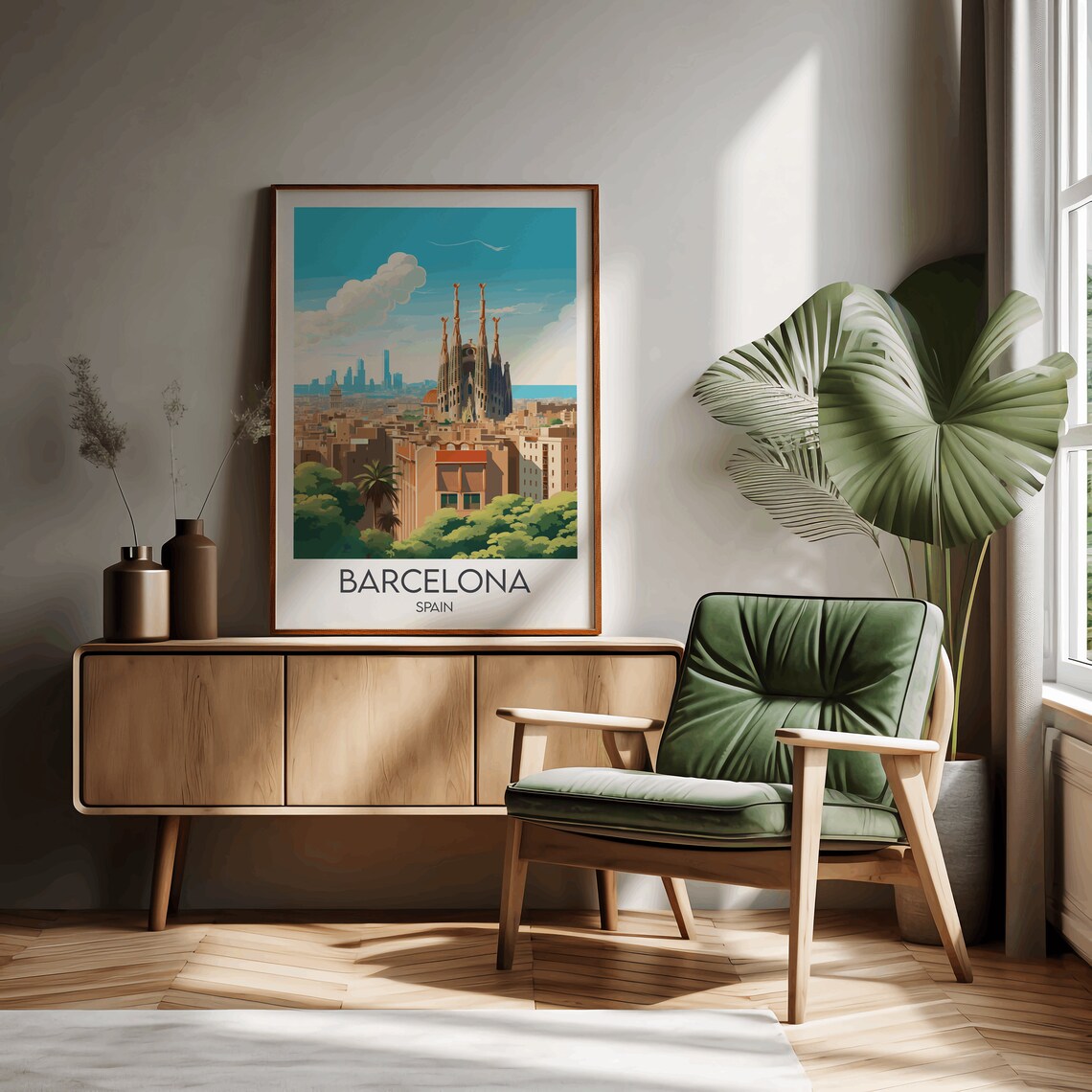 Barcelona Travel Poster, Spain Custom Personalised - Image 3