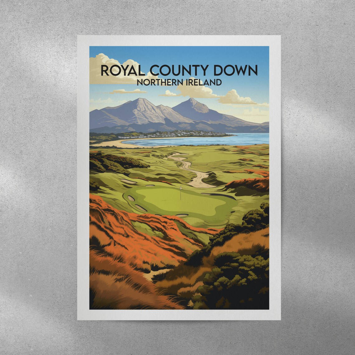 Royal County Down Golf Club Links Mountains Northern Ireland Poster - Image 3