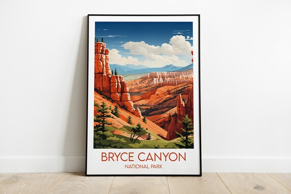 Bryce Canyon National Park Orange Rock Desert Vista Travel Poster