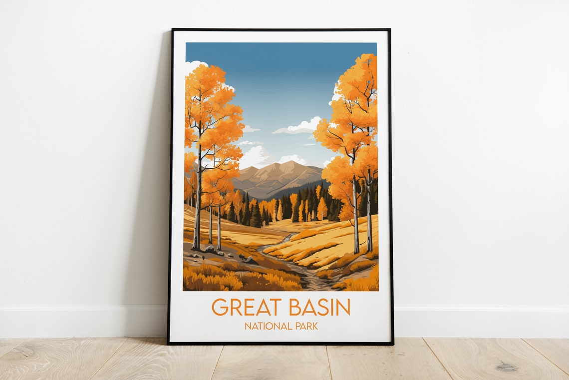 Great Basin National Park Nevada Fall Aspen Gold Travel Poster