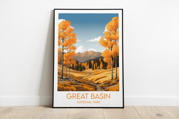 Great Basin National Park Nevada Fall Aspen Gold Travel Poster