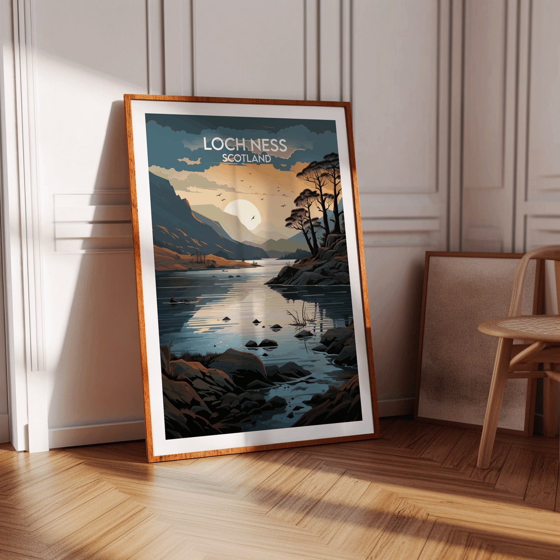 Loch Ness Scotland Moonlit Highland Lake Landscape Travel Poster - Image 2
