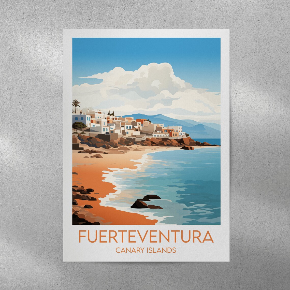 Fuerteventura Canary Islands Beach Coast Vintage Style Travel Poster - Image 4