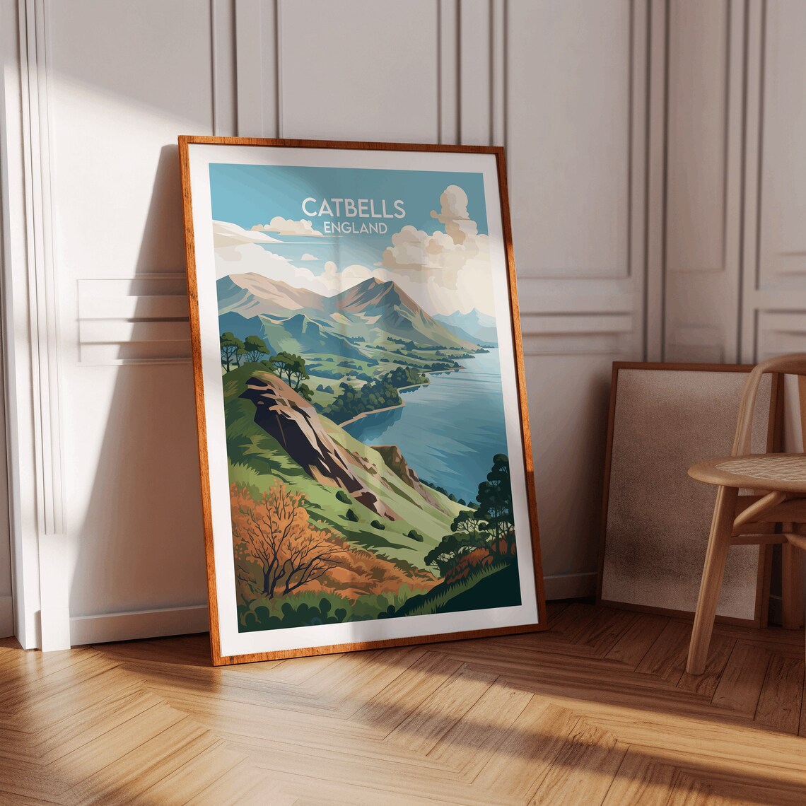 Catbells Travel Poster, Lake District Place Print - Image 2