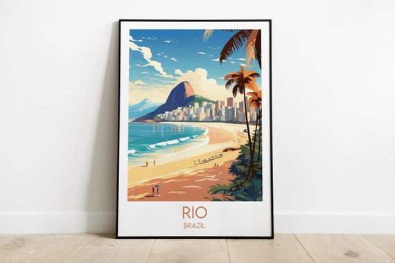 Rio De Janeiro Travel Print Brazil Poster Custom Personalised Wedding Birthday Gift