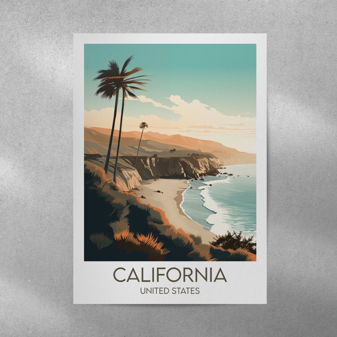 California Travel Poster, Custom Personalised Print - Image 5
