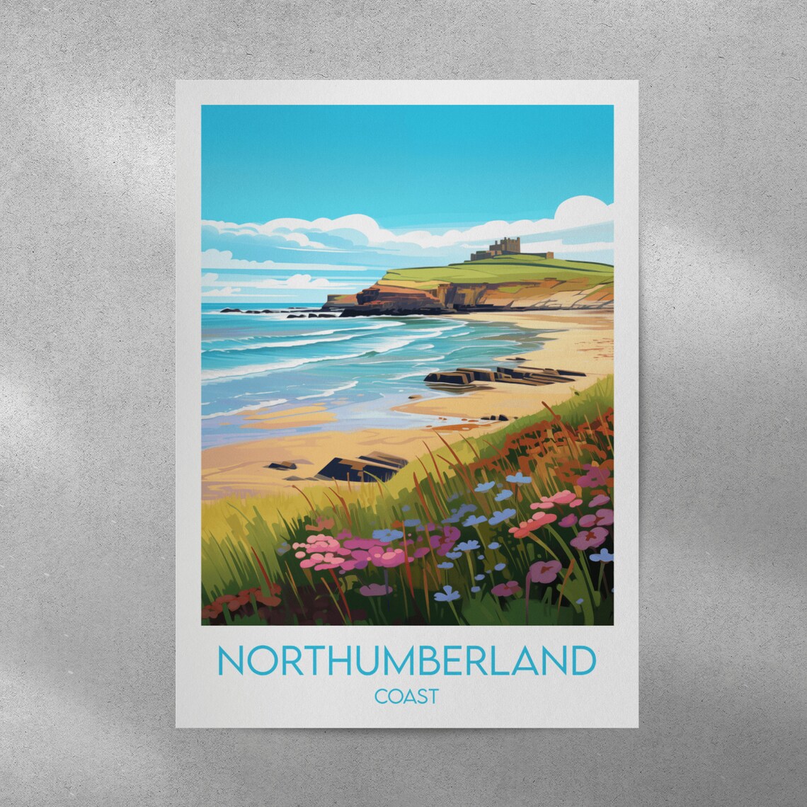 Northumberland Coast Travel Poster, England - Image 4