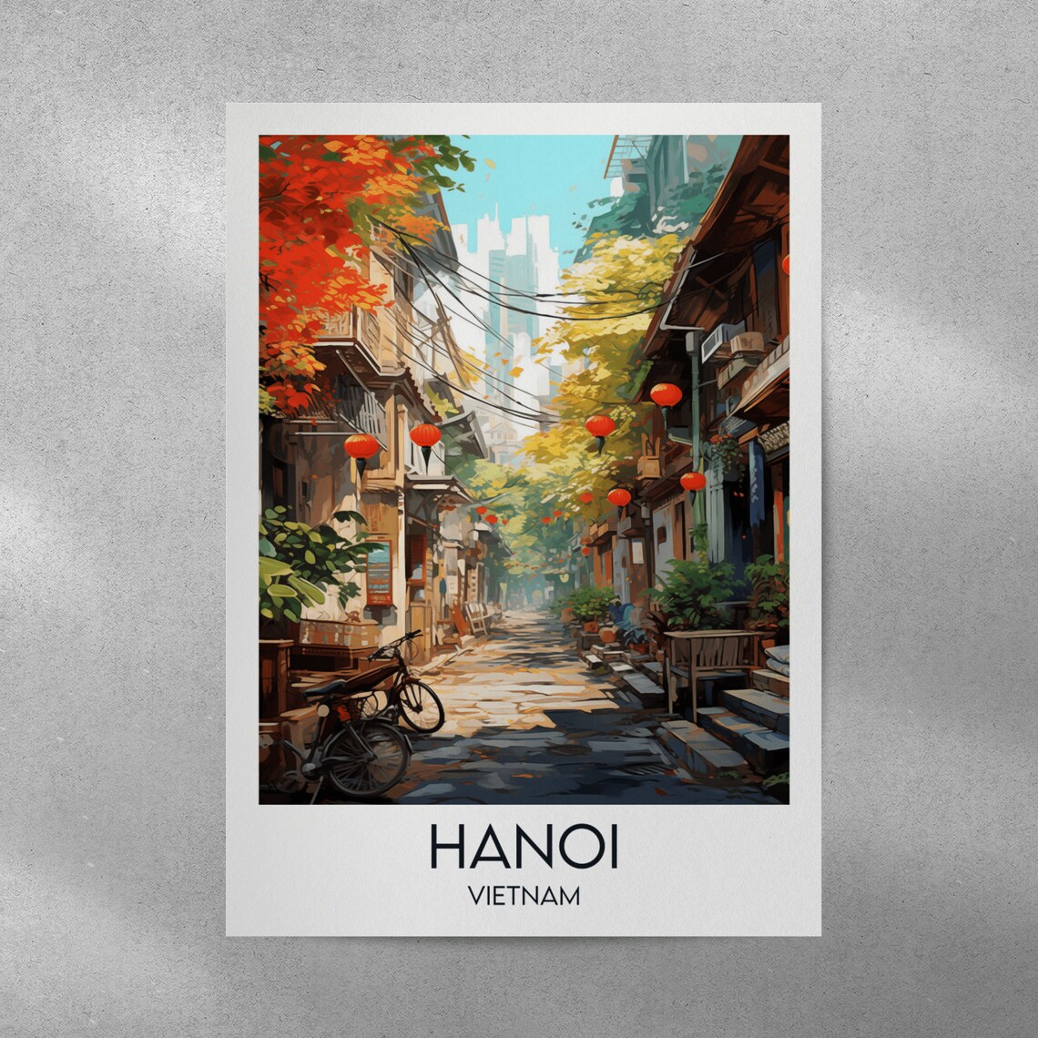 Hanoi Travel Poster, Vietnam Custom Personalised - Image 3