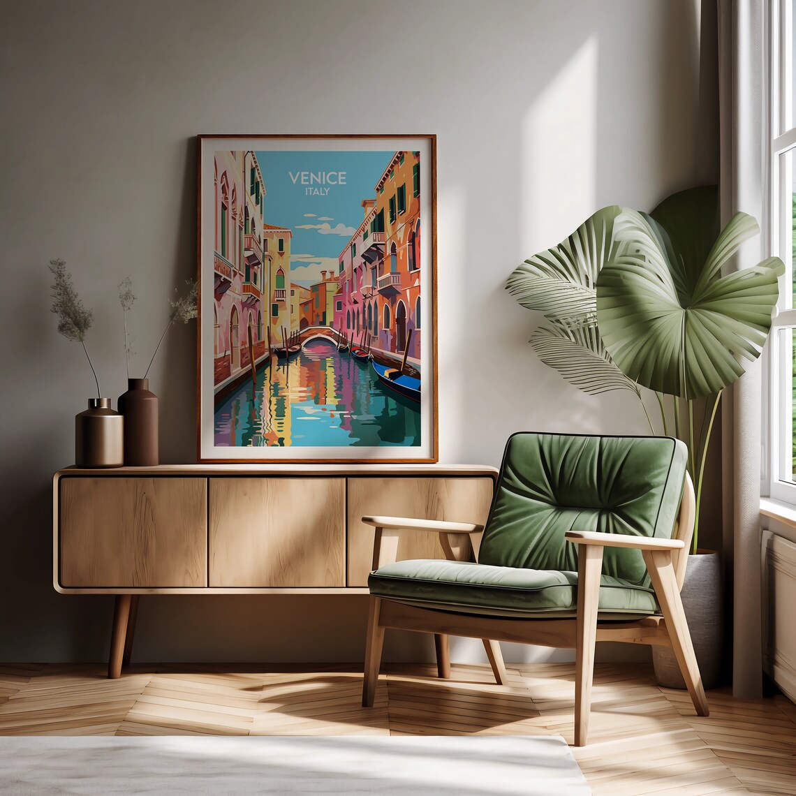 Venice Italy Canal Gondolas Colorful Buildings Grand Travel Poster - Image 2