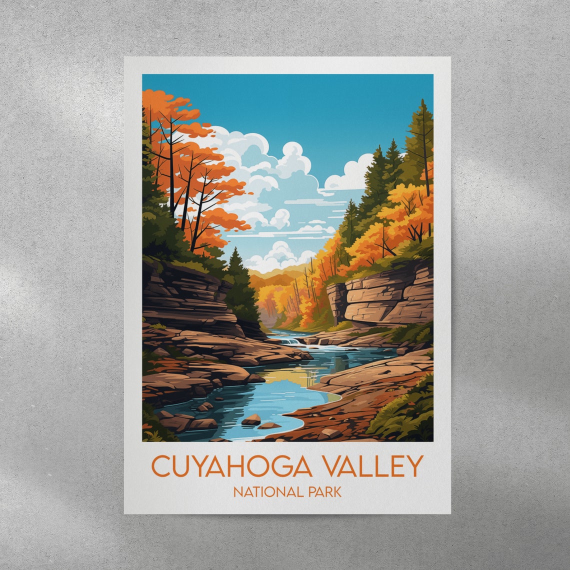 Cuyahoga Valley National Park Fall Foliage Canyon River Poster - Image 3