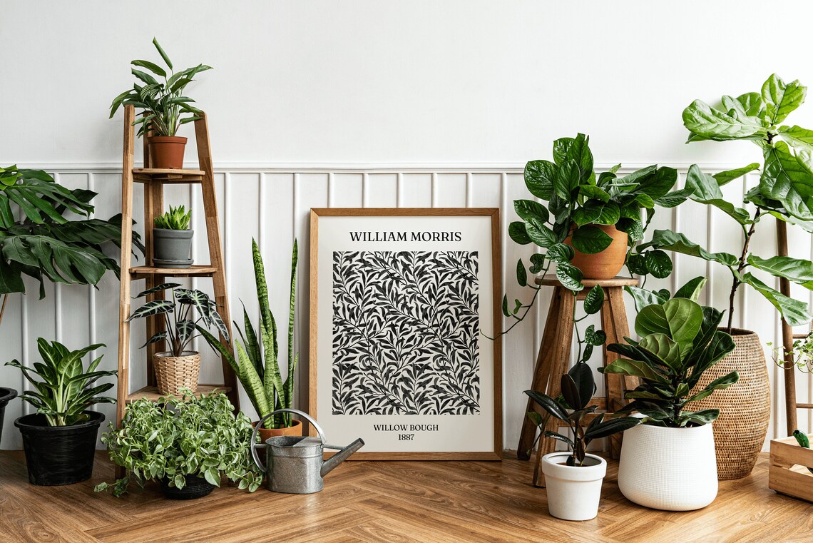 William Morris Willow Bough Black and White Art Print - Image 3