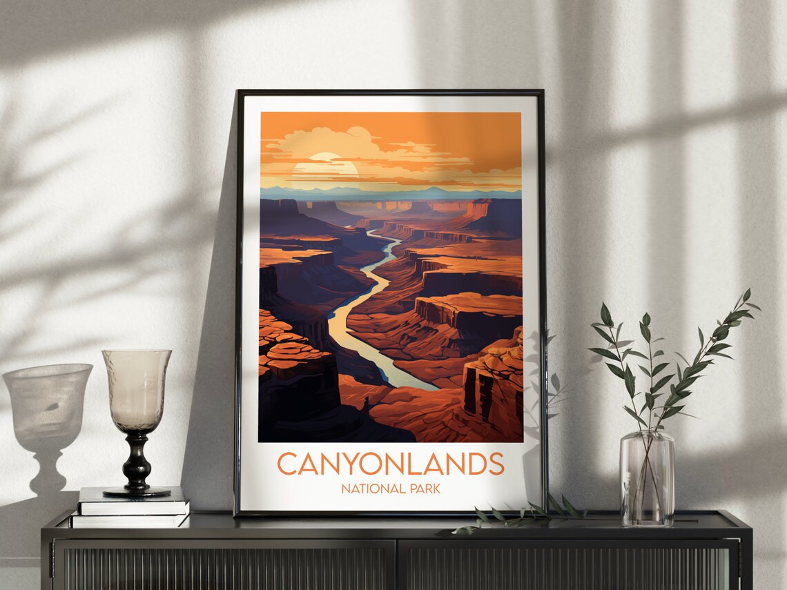 Canyonlands National Park Golden Hour River Canyon Scenic Travel Poster - Image 3