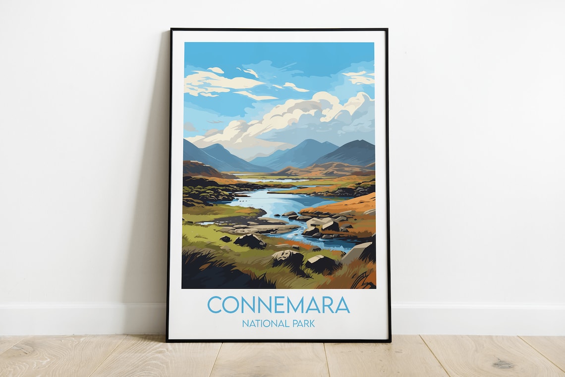 Connemara National Park Travel Poster, Ireland
