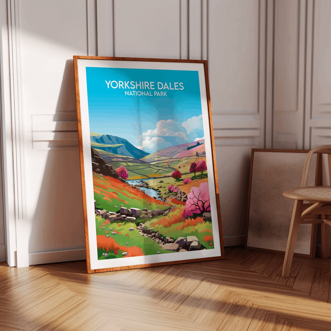 Yorkshire Dales National Park River Stream Valley Blossom Travel Poster - Image 3