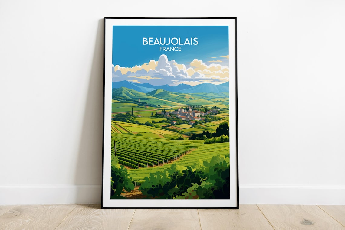 Beaujolais Vineyards Travel Poster, France