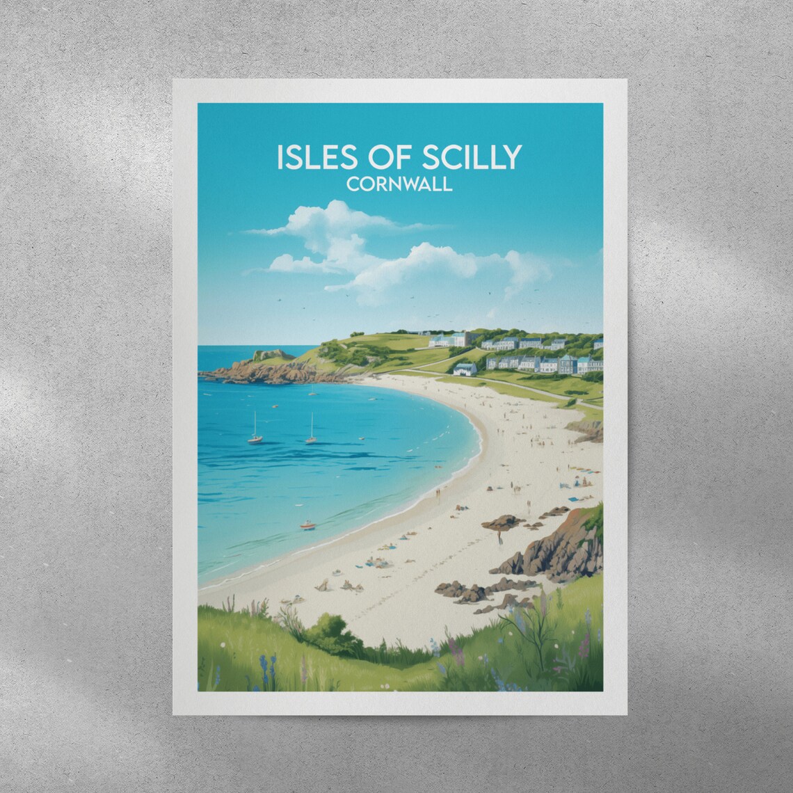 Isles Of Scilly Travel Poster, Cornwall Custom Gift - Image 3