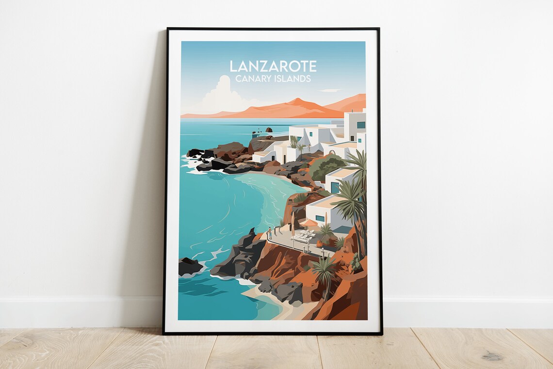Lanzarote Travel Print, Canary Islands Travel Poster