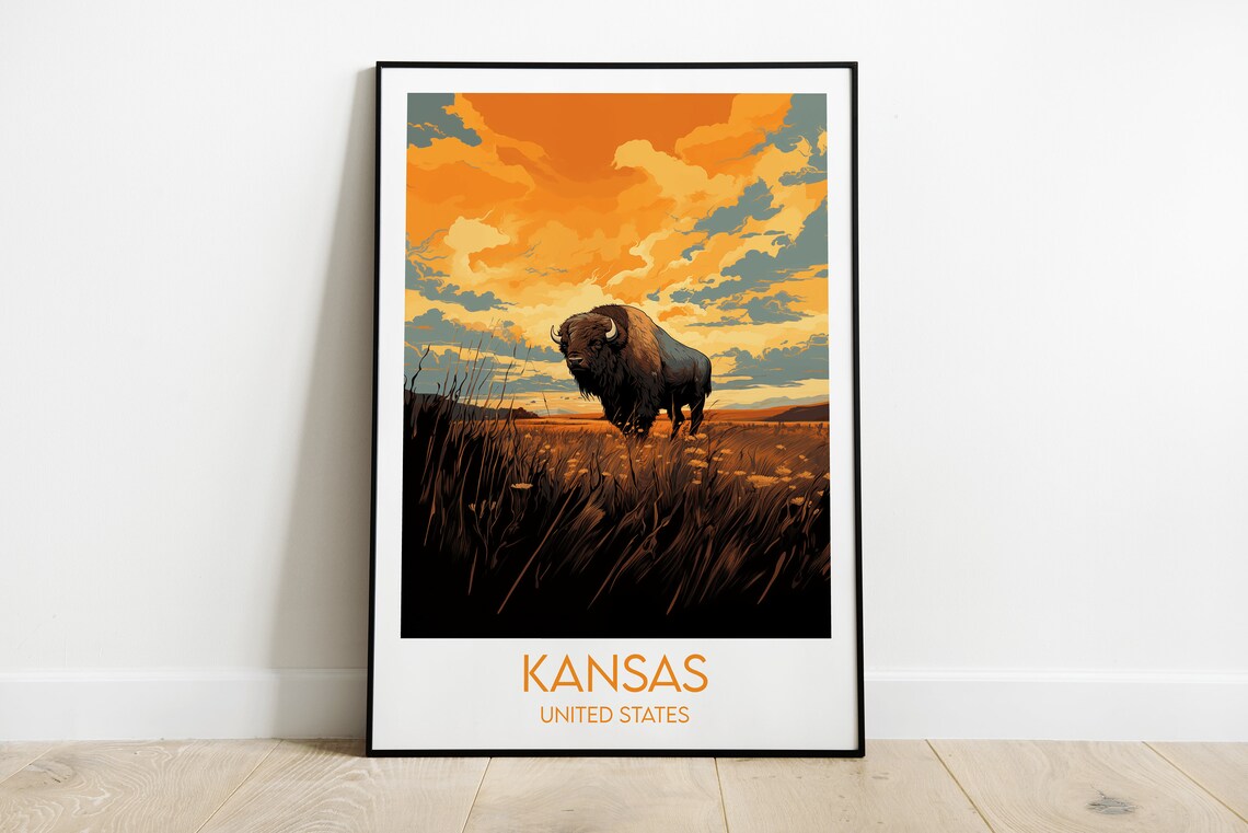 Kansas Travel Print, United States Travel Poster