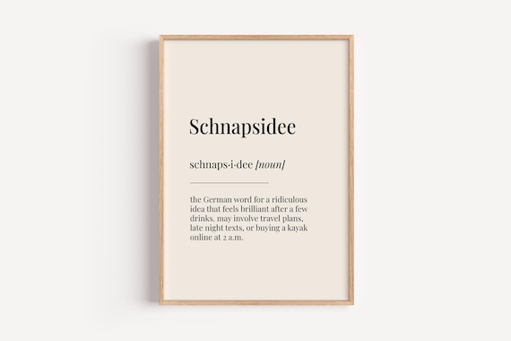 Schnapsidee Definition German Drink Poster Print