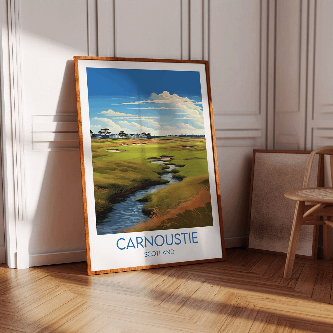 Carnoustie Scotland Golf Links Bunker Stream Vintage Travel Poster - Image 3