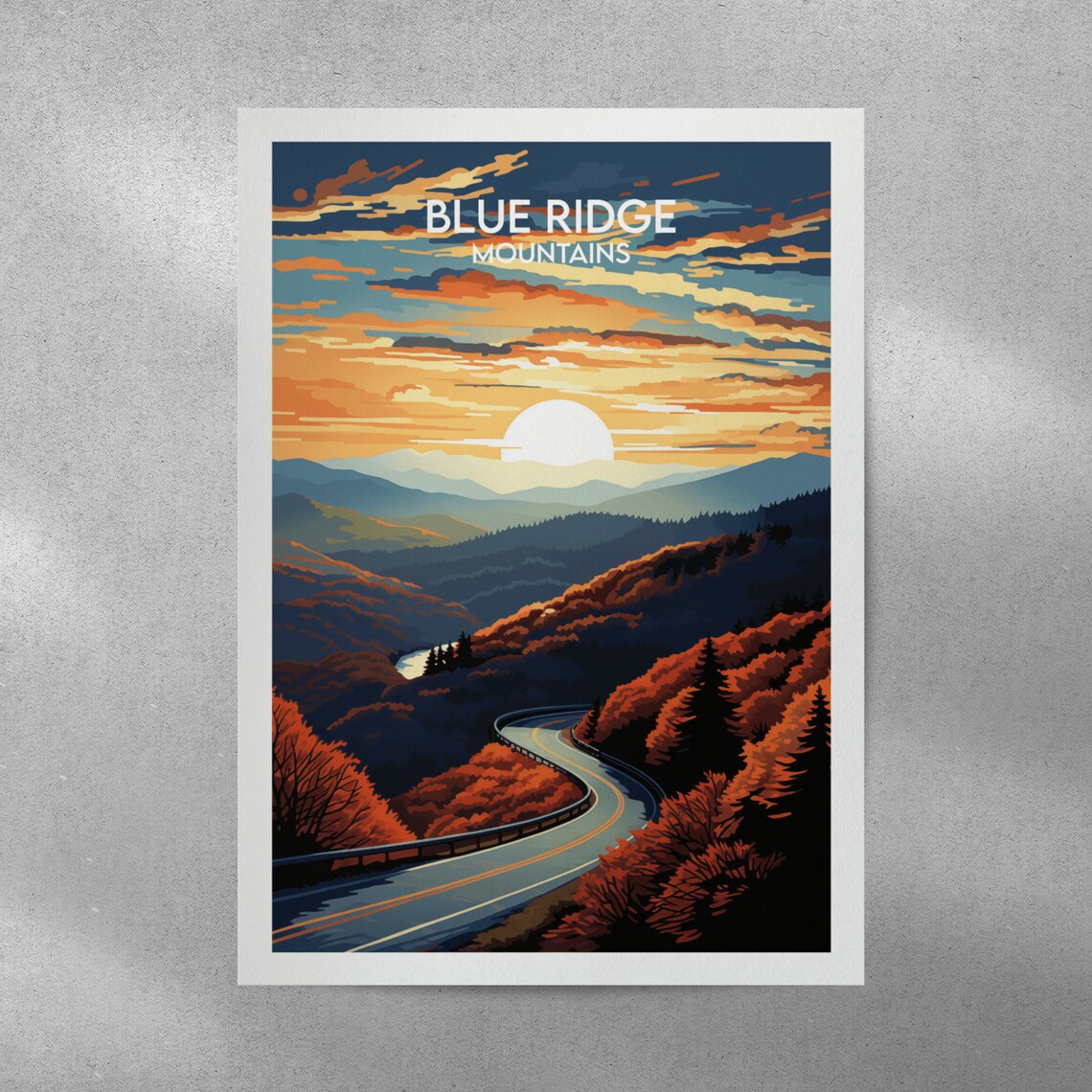 Blue Ridge Mountains Custom Wedding Art Print - Image 3