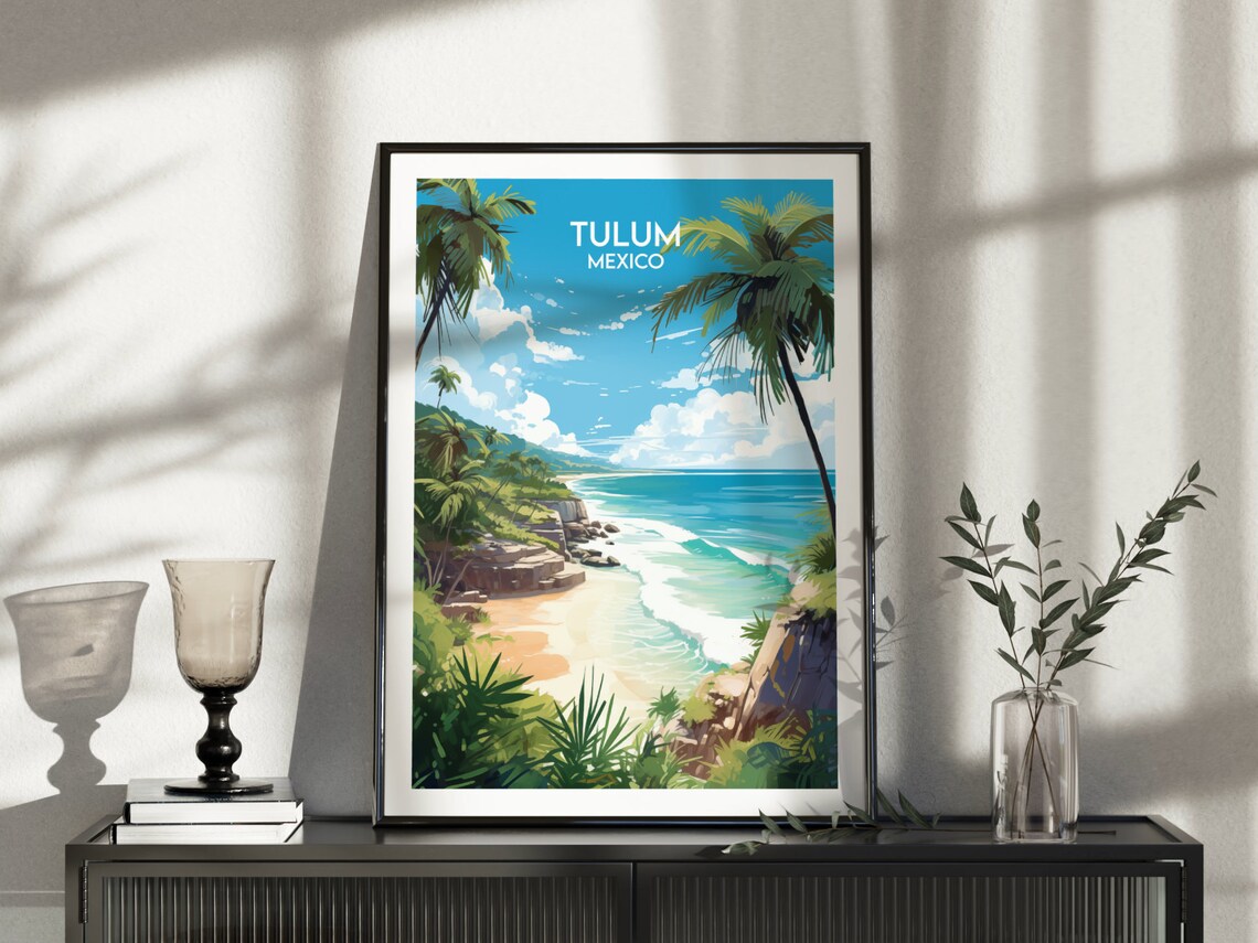 Tulum Travel Poster, Mexico Custom Personalised Gift - Image 4