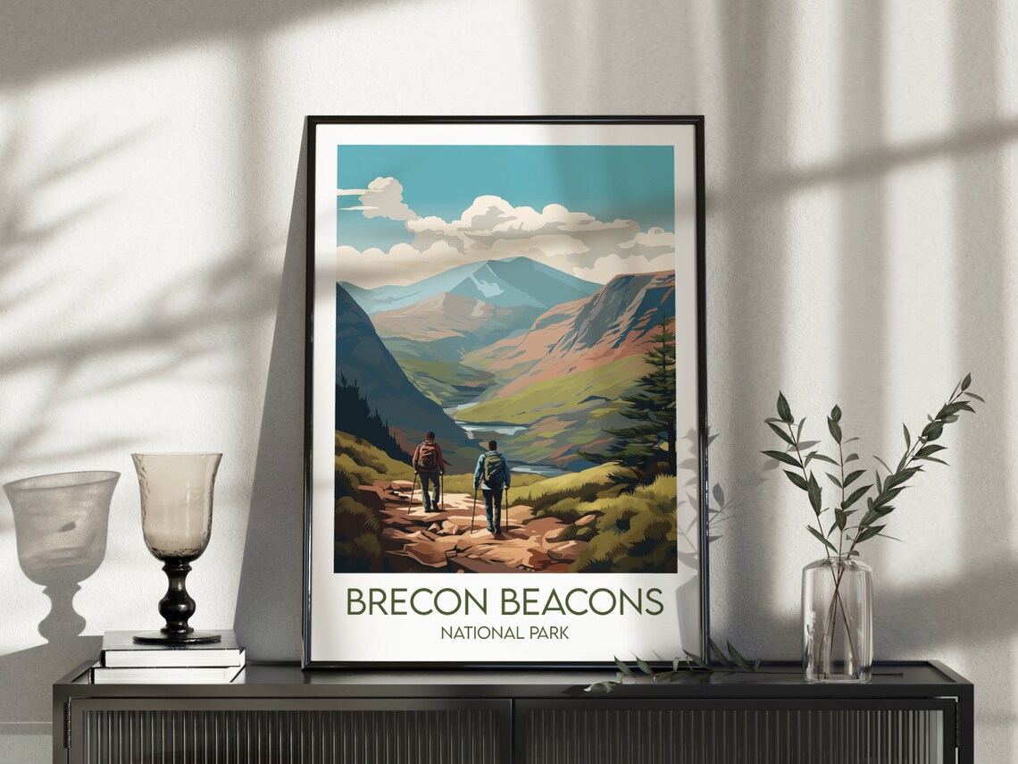 Brecon Beacons National Park Hikers Trail Vintage Travel Poster - Image 5
