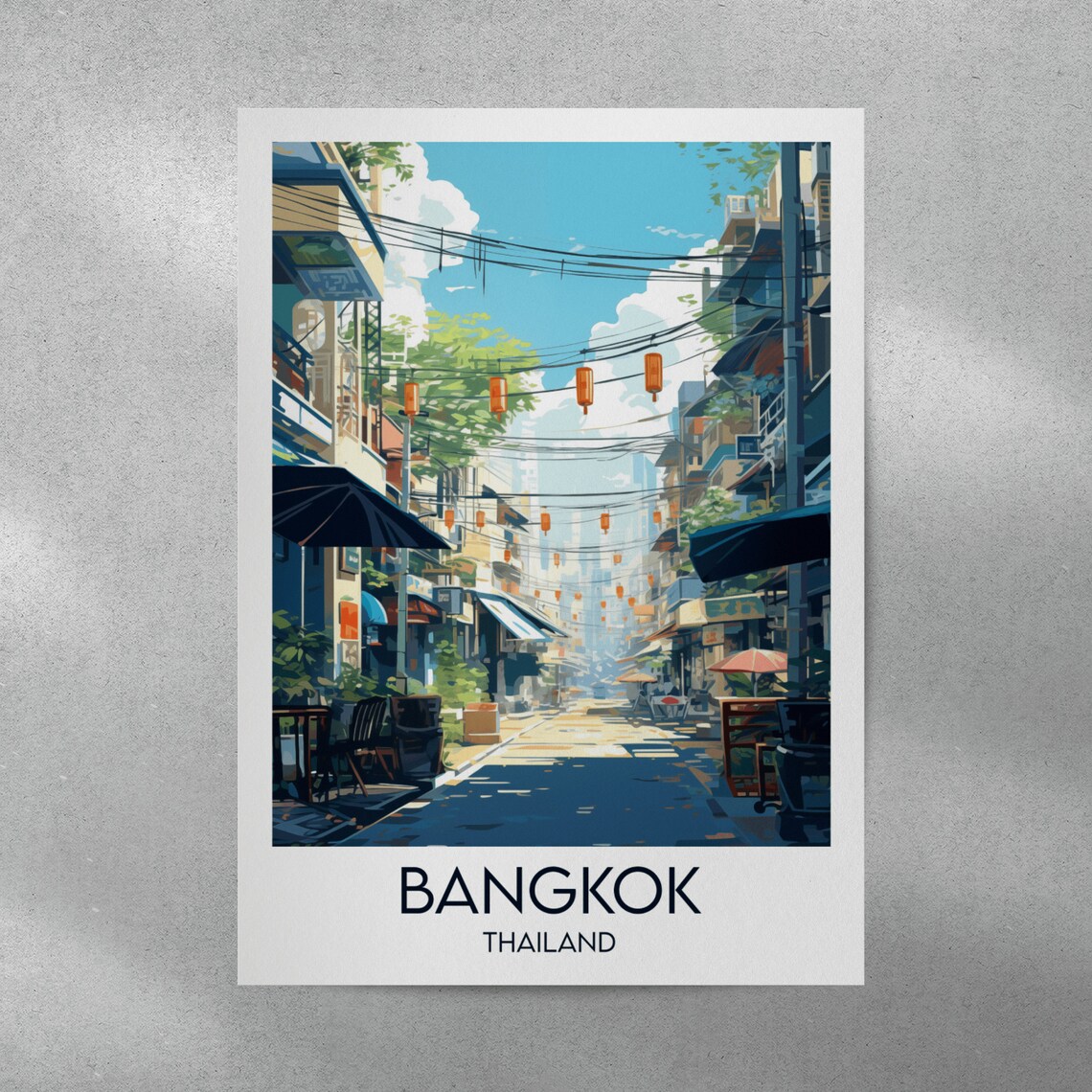 Bangkok Travel Poster, Thailand Custom Personalised - Image 3