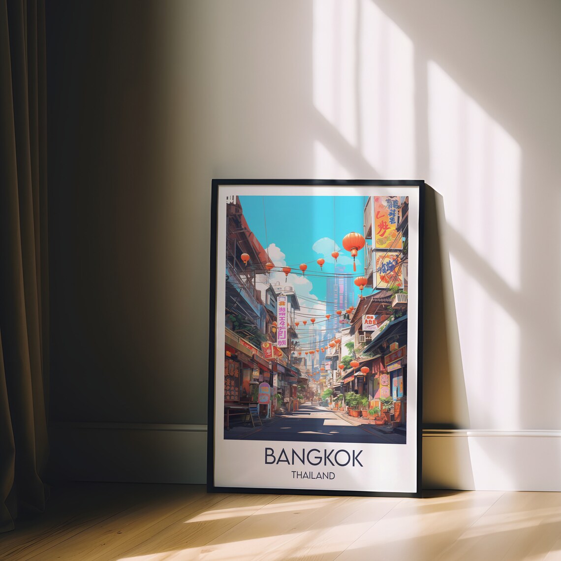 Bangkok Thailand Lantern Street Chinatown Daytime Travel Poster - Image 2