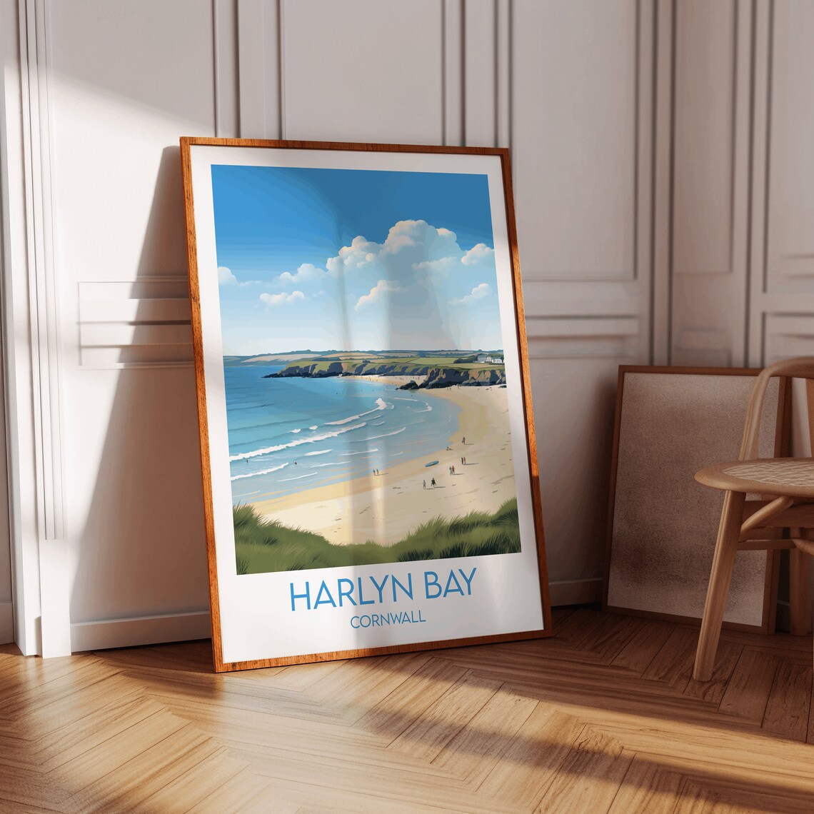 Harlyn Bay Travel Poster, Cornwall Custom Gift - Image 3