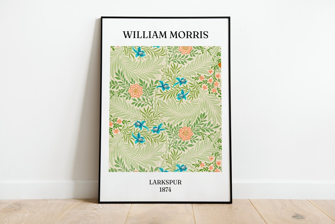 William Morris Larkspur 1874 Botanical Floral Pattern Art Print