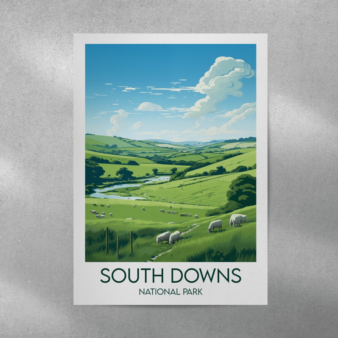 South Downs National Park Travel Print, England UK - Image 4