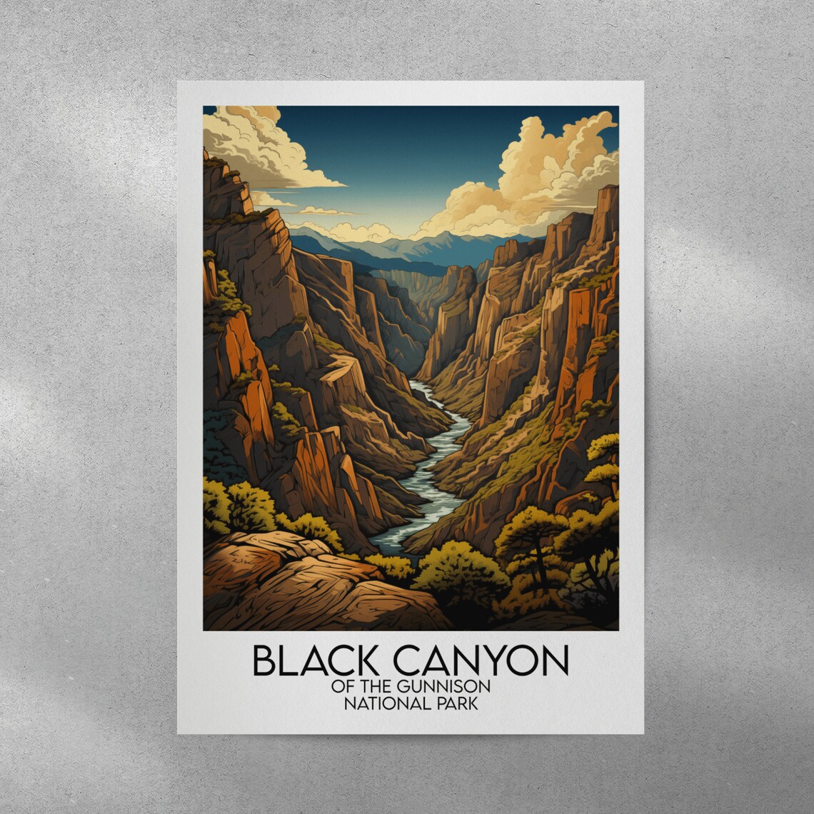Black Canyon of the Gunnison National Park Colorado Travel Poster - Image 2