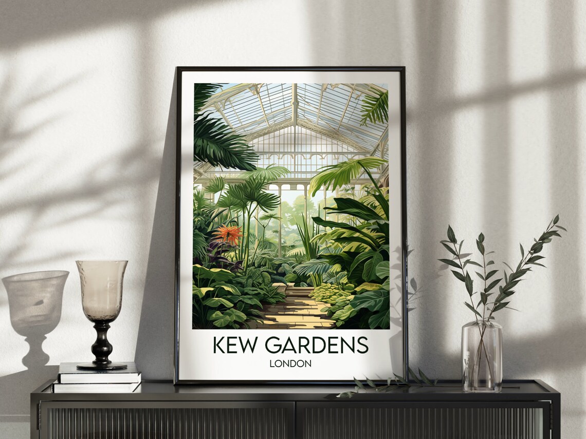Kew Gardens London Lush Tropical Glasshouse Palm Path Poster - Image 3