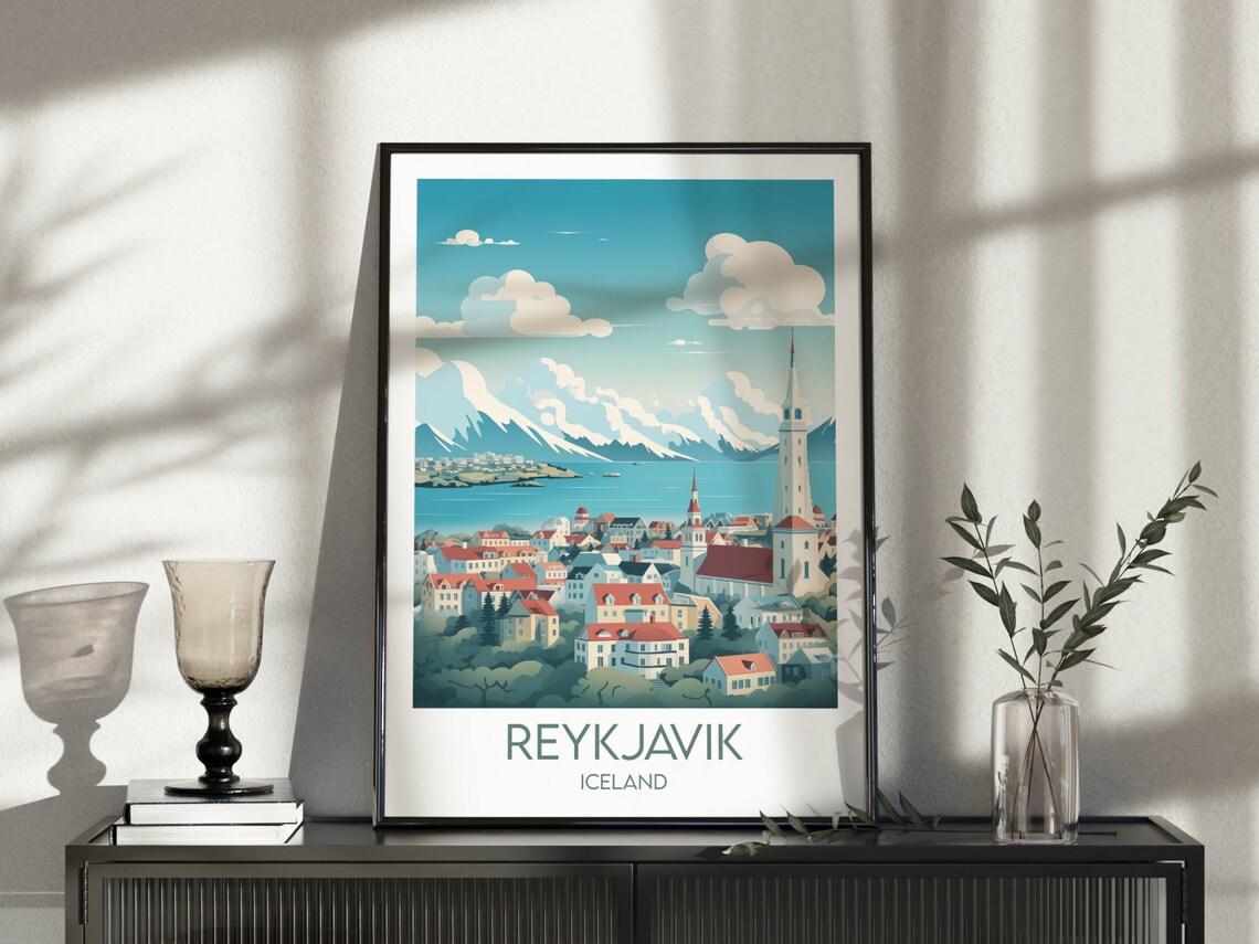 Reykjavik Travel Poster, Custom Personalised Gift - Image 5